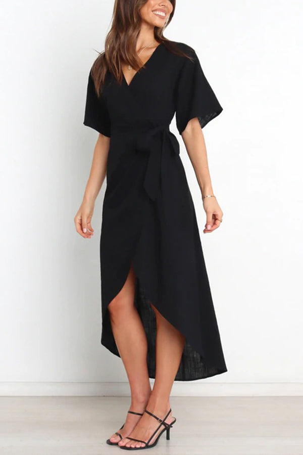 Circus Wrap High Low Midi Dress