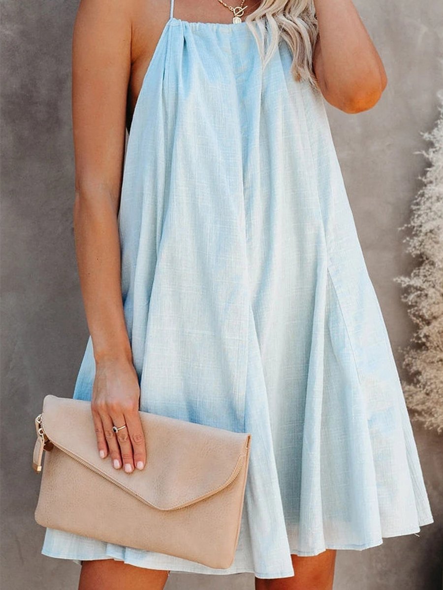Backless Hollow Lace-up A-line Dress