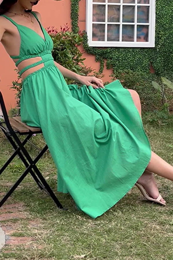 New Women's Solid Color Sexy Sleeveless Sling Dress