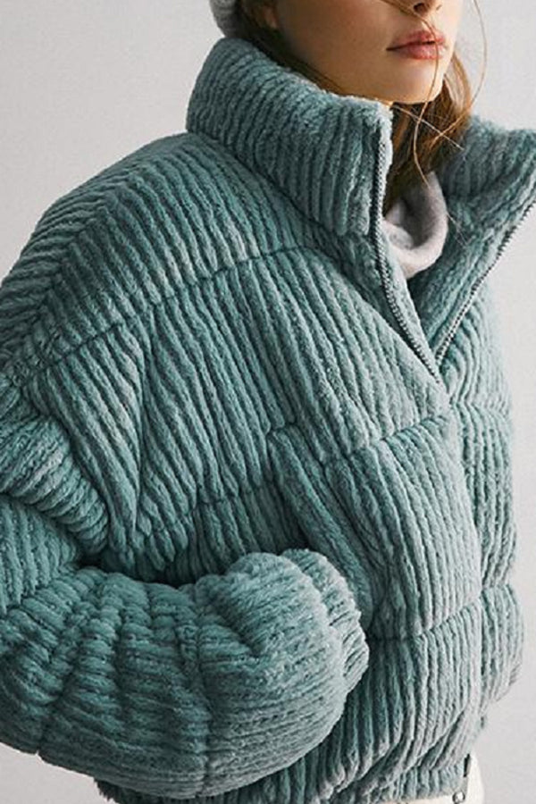 Corduroy Short Padded Jacket