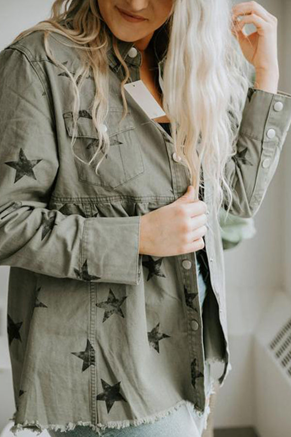 Oliver Green Star Print Military Jacket