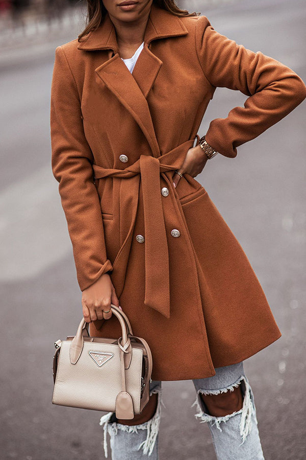 Long-sleeved Blazer Double-breasted Woolen Jacket