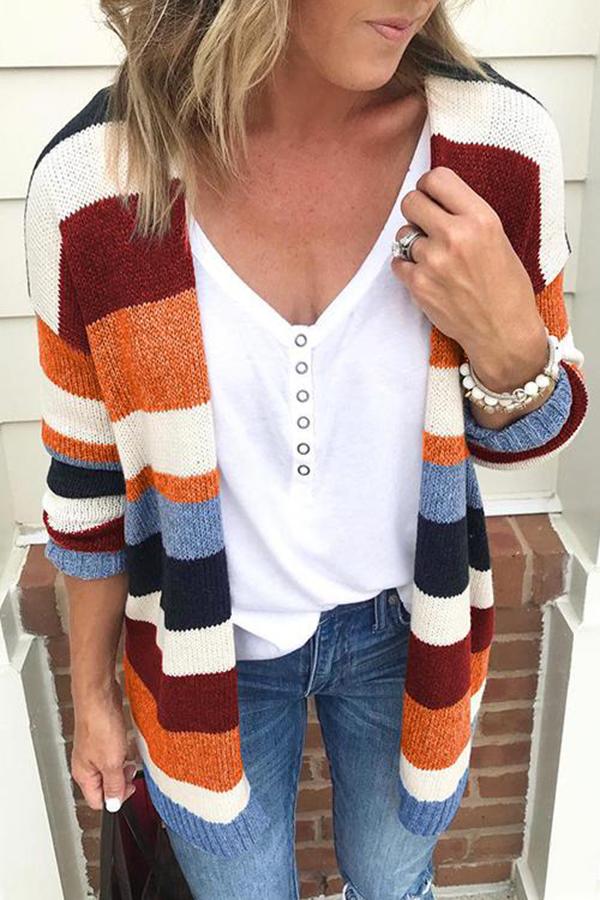 Christmas Dream Color Block Relaxed Cardigan