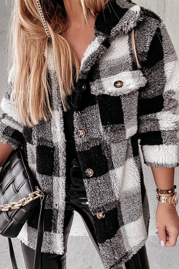 Plaid Sherpa Coat