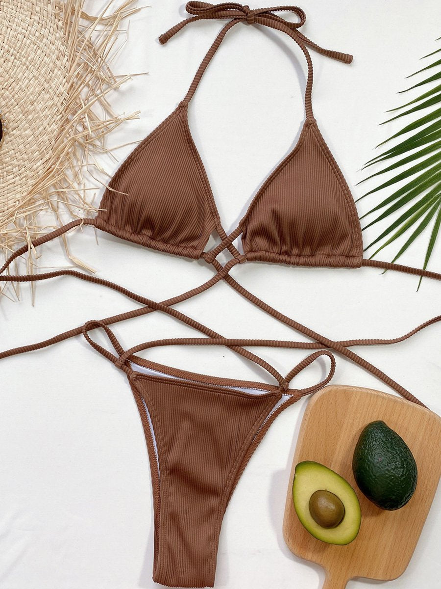 Solid Bandage Sexy Bikini