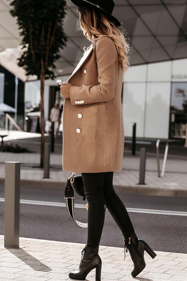 Solid Color Button Down Coat