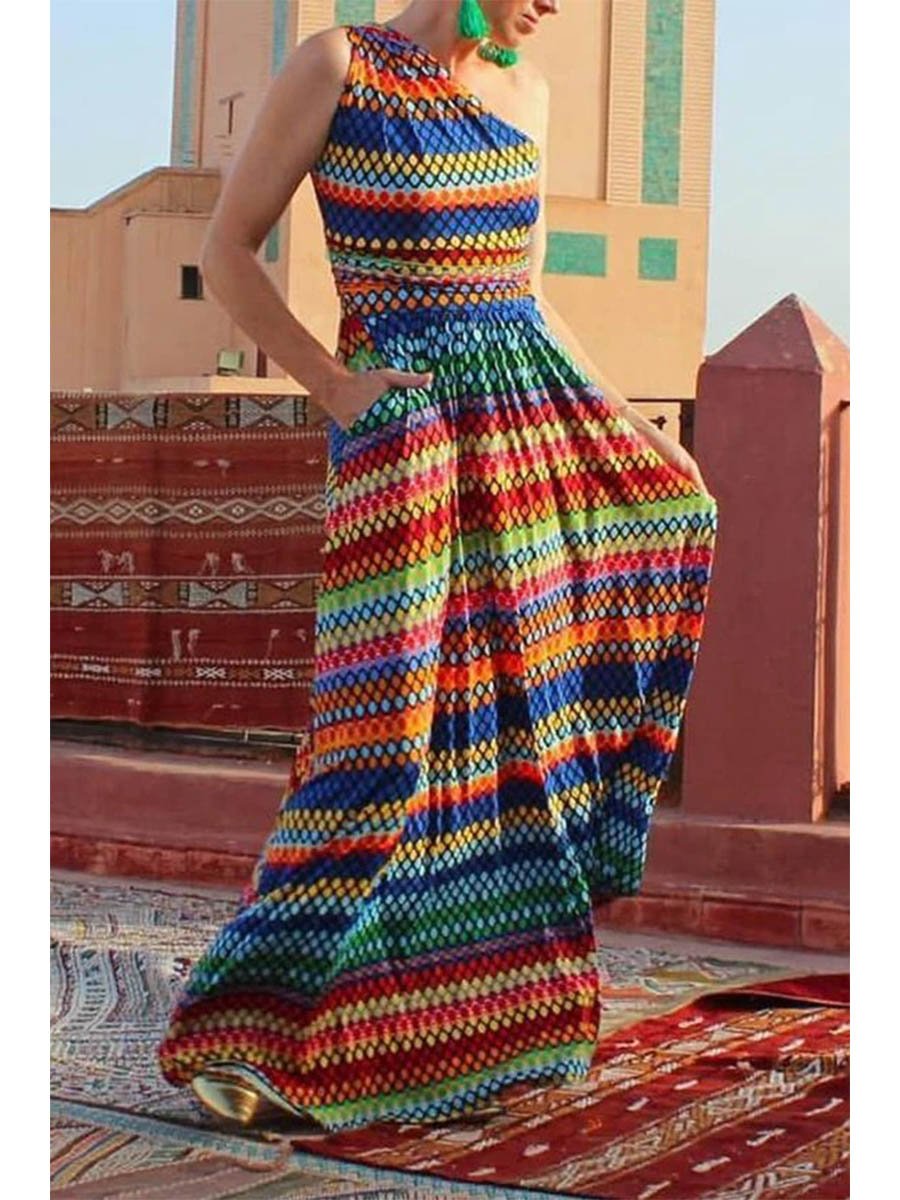 Elegant Geometric Print Dress