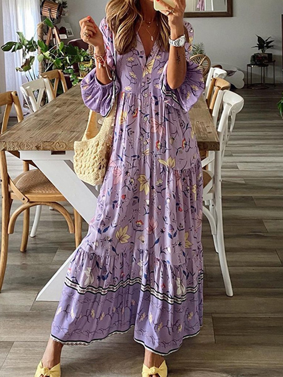 Temperament Printed Loose Dress