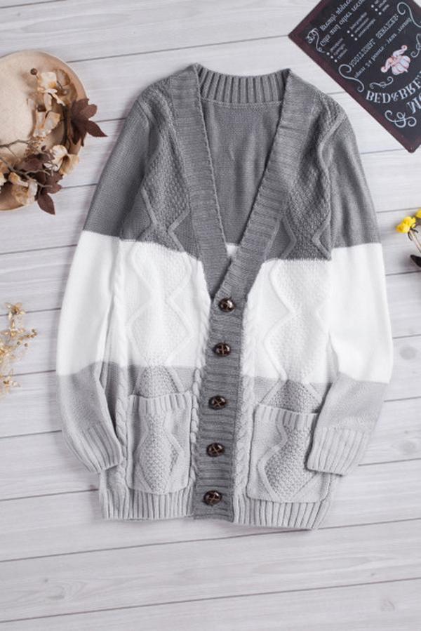 Pocket and Buttons Closure Cardigan