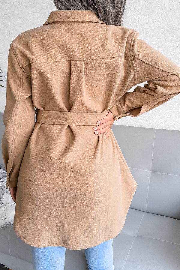 Pocketed Belted Coat