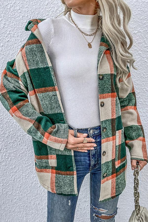Mid-length Plaid Loose Jacket