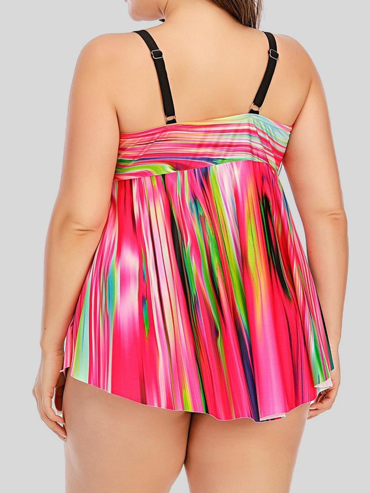 Print Patchwork Rose Red Swimdress