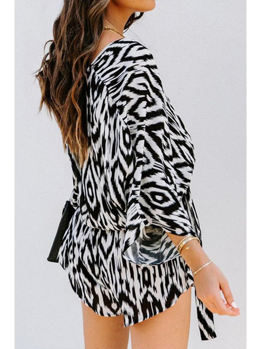 Pretty Abstract Print Romper