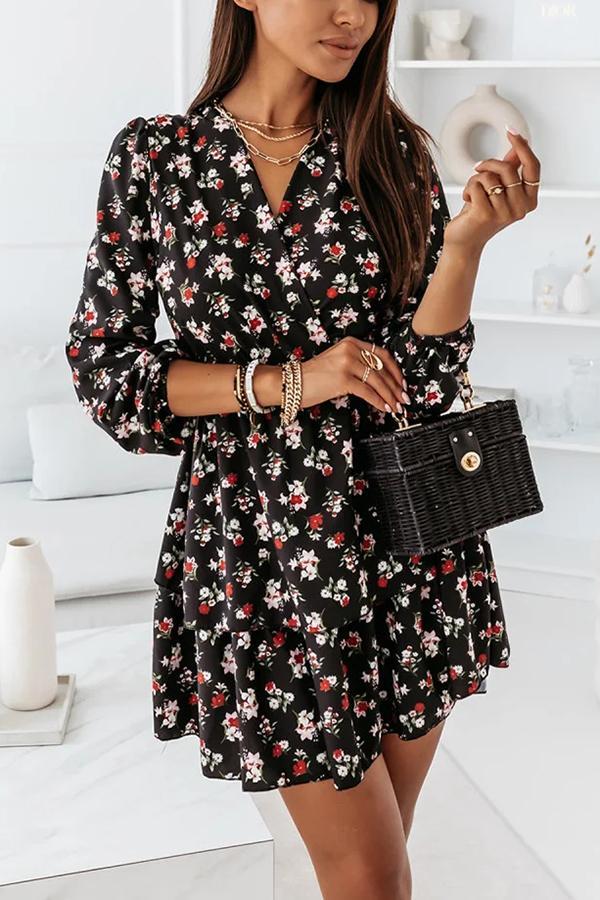 Floral Tiered Mini Dress