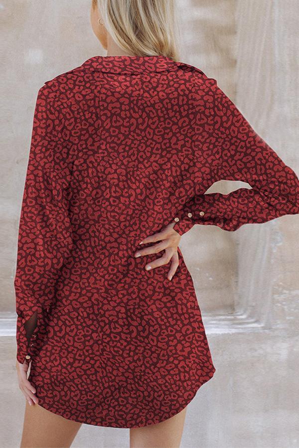 Leopard Print Shirt Dress