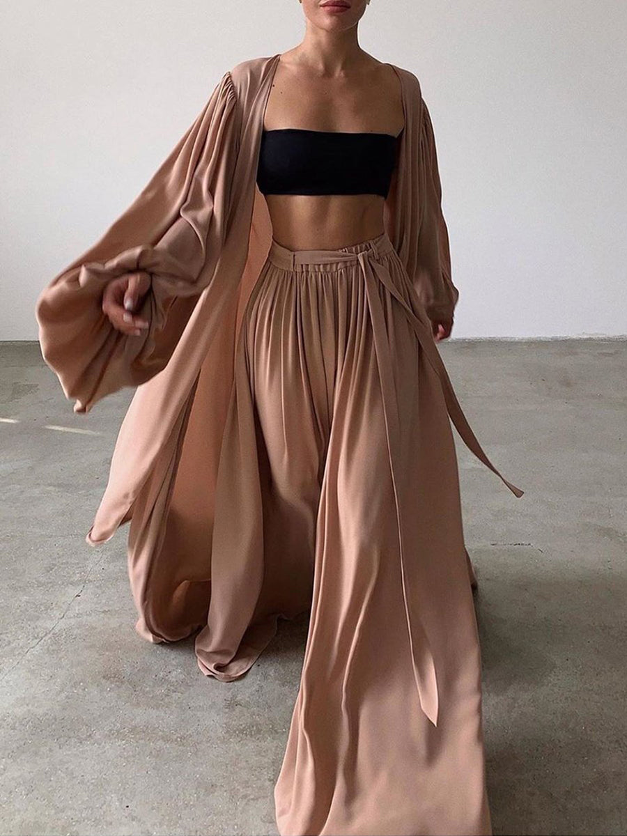 Elegant And Sexy Solid Color Three Piece Set
