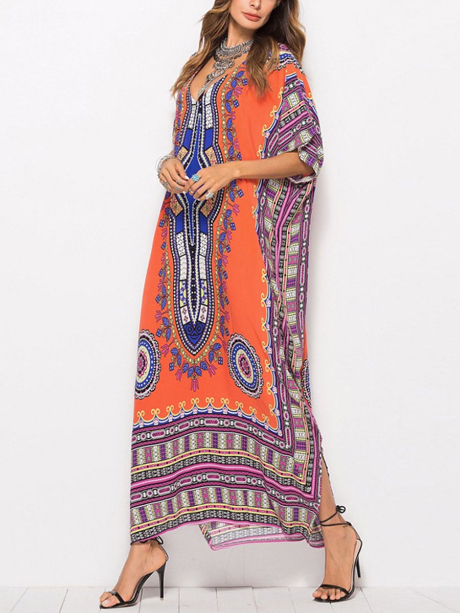 South American Print Casual Dress