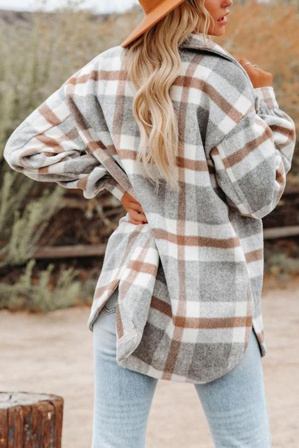 Plaid Pocketed Jacket