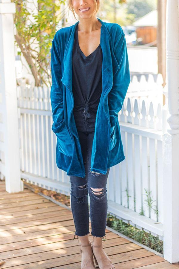 Luxurious Weekend Velvet Cardigan Jacket