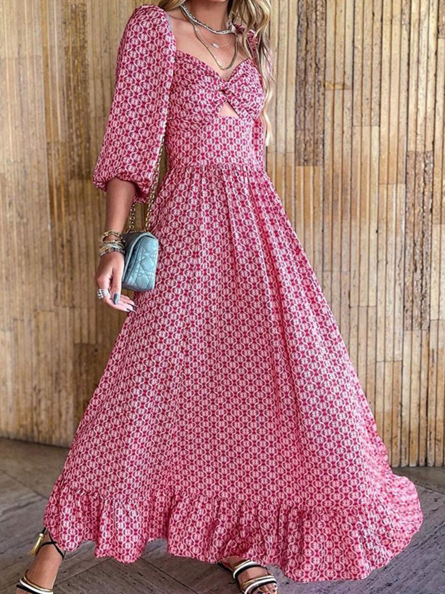 Red Temperament Maxi Dress