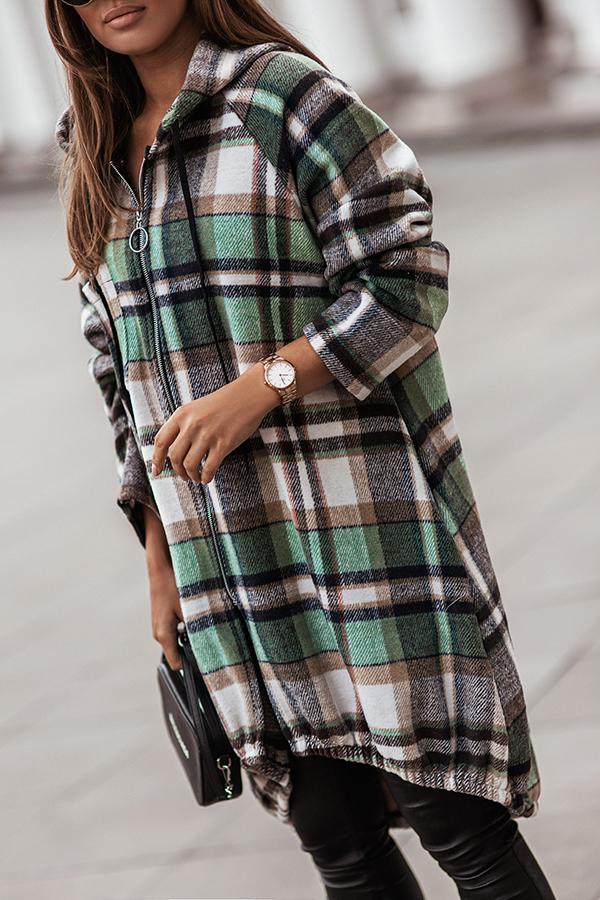 Plaid Hooded Coat
