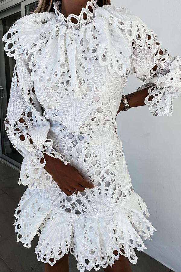 Spotlight Hour Petal Lace Mini Dress