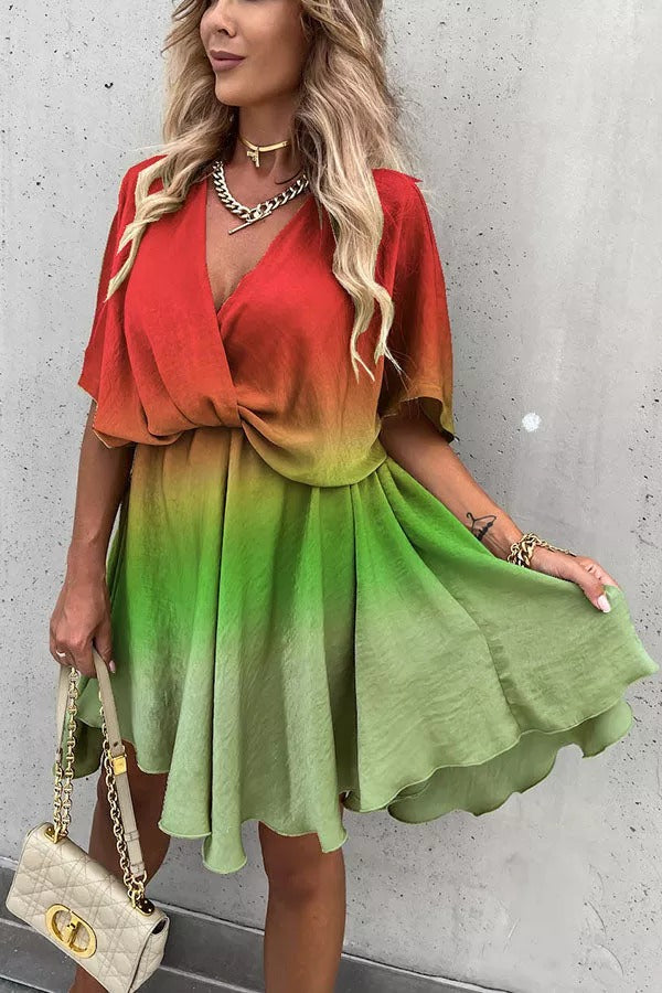 Tie Dye Gradient Print Dress