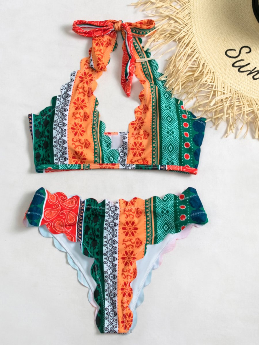 Printed High Waisted Bikini