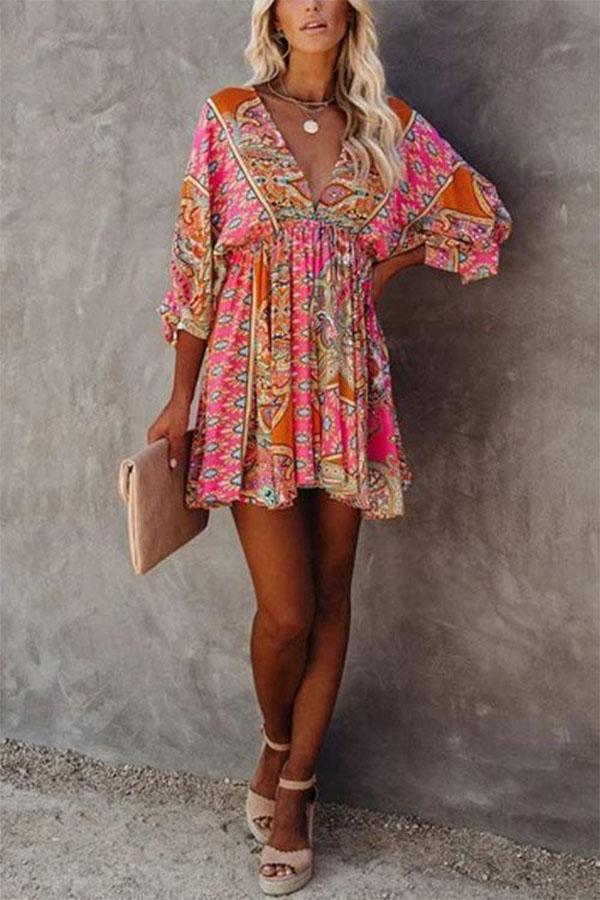 Fashion Printed Boho Holiday Dress