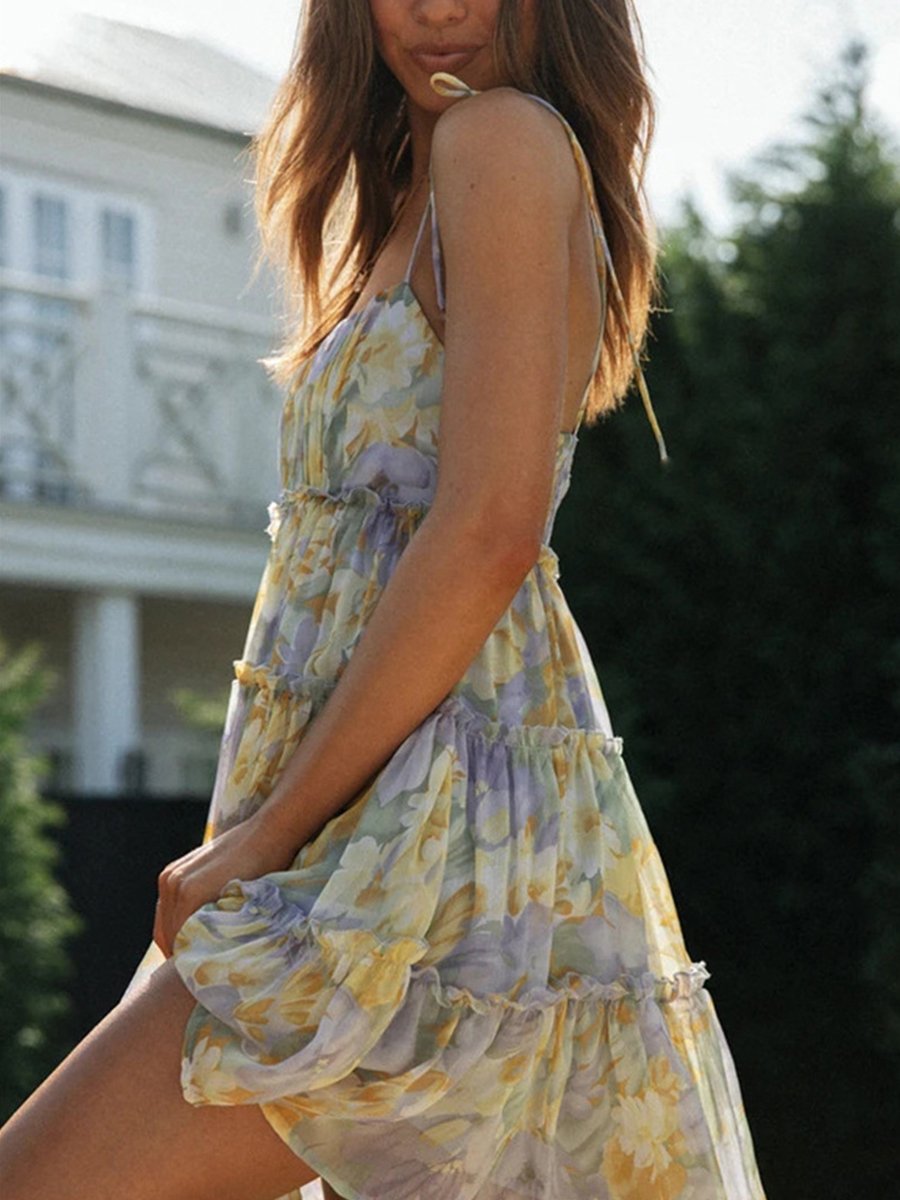Beach Holiday Suspender Mini Dress