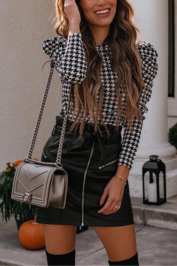 On Your Side Faux Leather Zipper Skirt