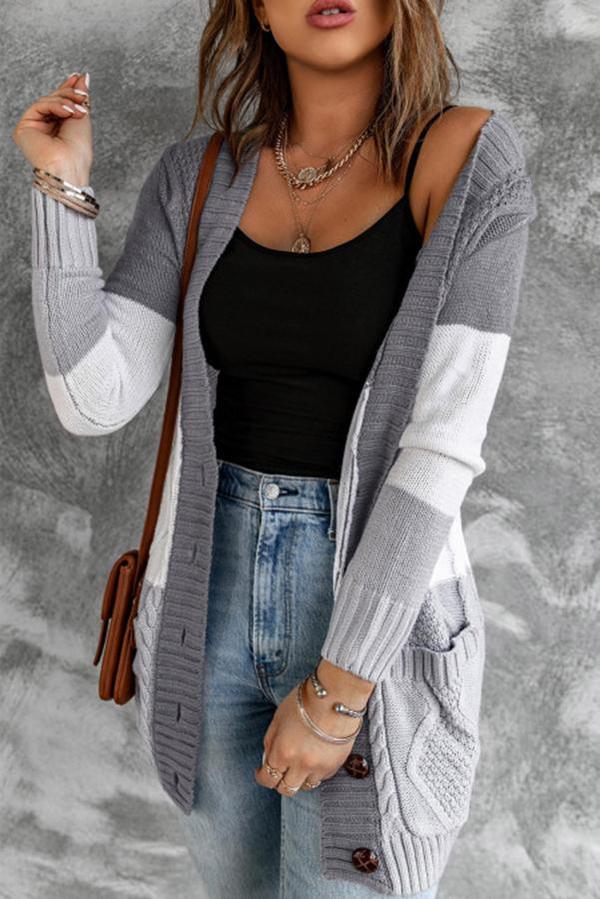 Pocket and Buttons Closure Cardigan