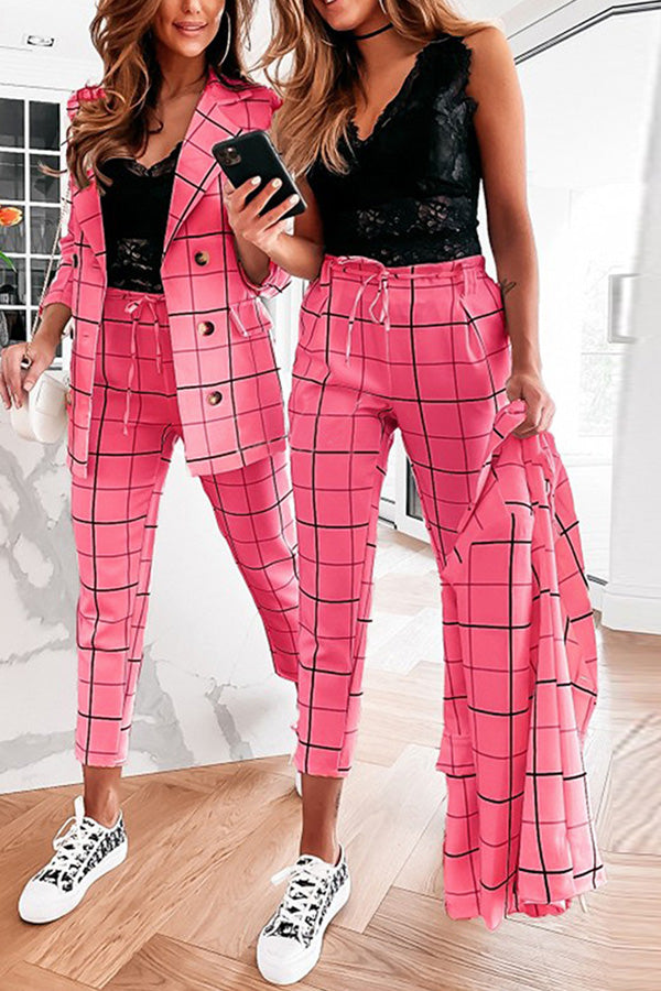 Autumn and winter plaid small suit