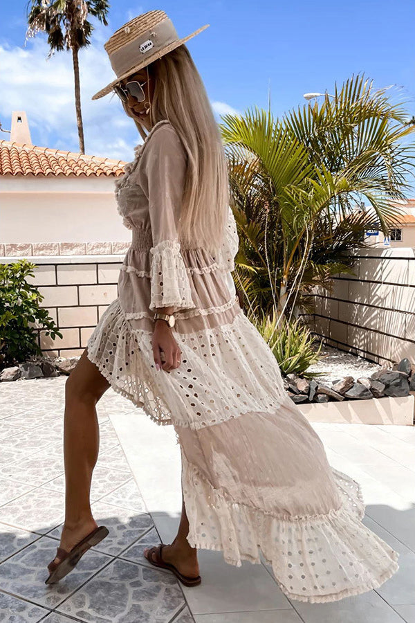 New Patchwork Fashion V-neck Dress