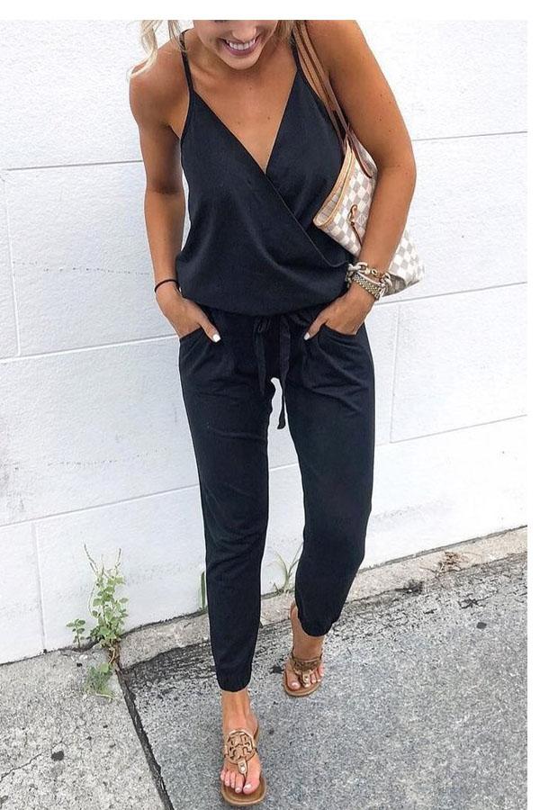 Fashion V Neck Jumpsuits