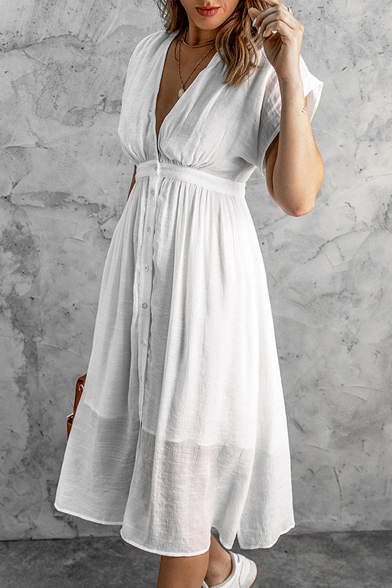 Bubbles At Brunch Button Up Midi Dress