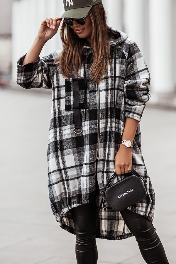 Plaid Hooded Coat