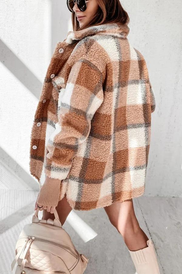 Plaid Sherpa Coat