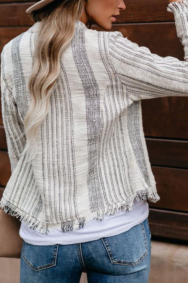 Cotton Frayed Tweed Jacket