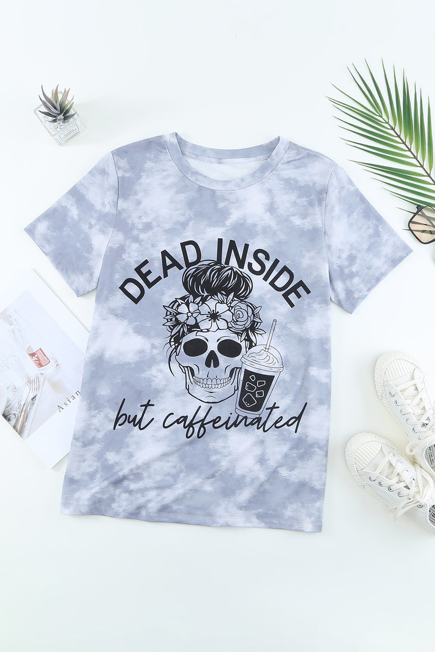 Women's Flag and Star Printed Round Collar Loose T-shirt
