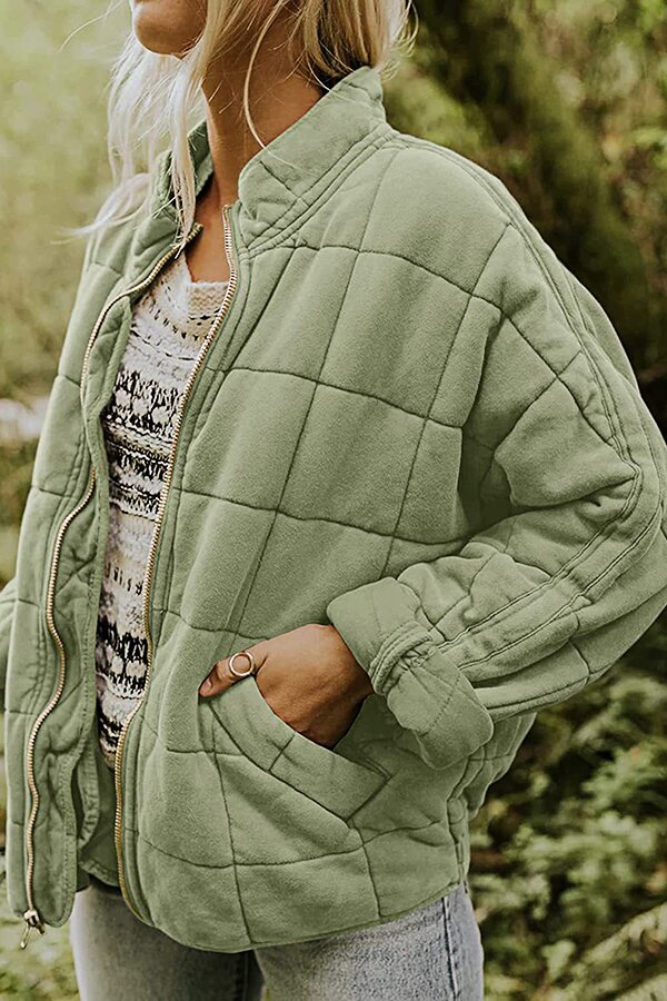 Solid Color Zipper Jacket