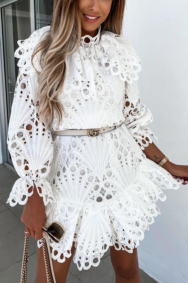 Spotlight Hour Petal Lace Mini Dress