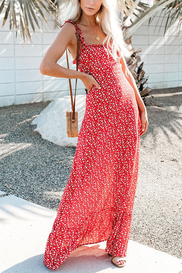 My Fair Lady Little Floral Ruffle Maxi Dress