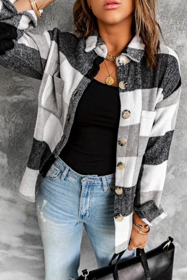 Plaid Color Block Shacket