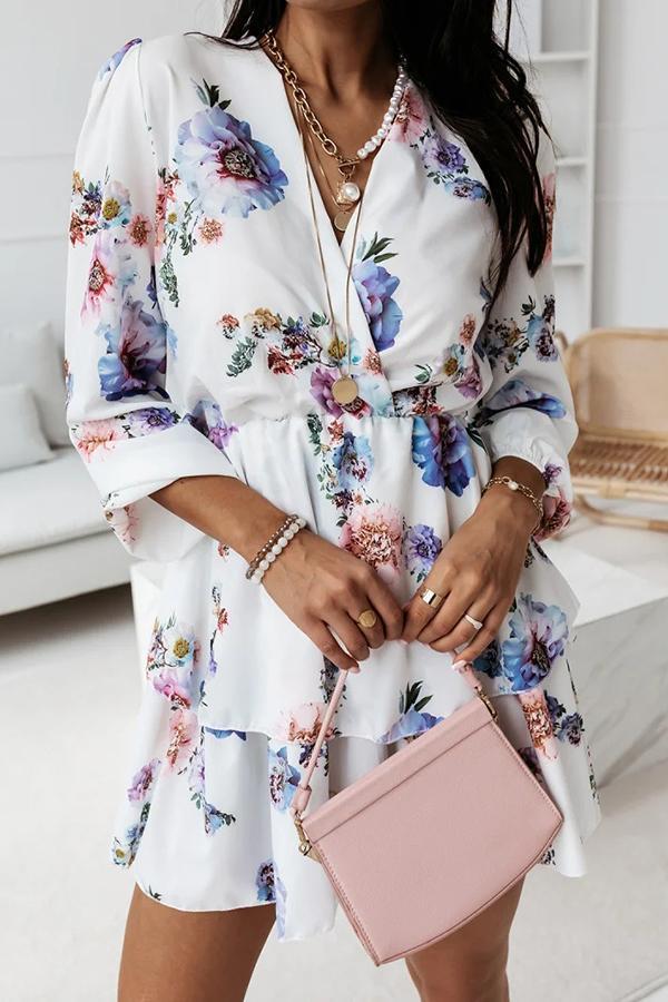 Floral Tiered Mini Dress