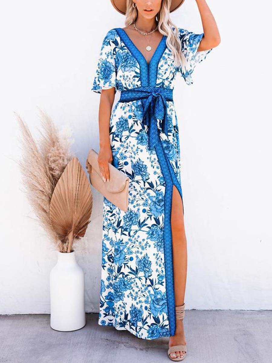 Blue Dress For Leisure And Holiday