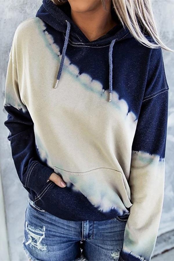 Loose Hooded Gradient Sweatshirt