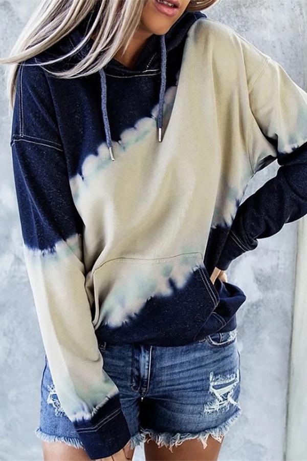 Loose Hooded Gradient Sweatshirt