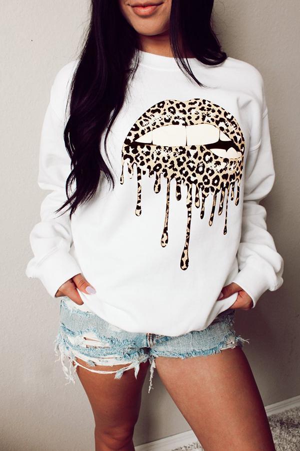 Printed Long Sleeve Loose Sweatshirt (3 Colors)