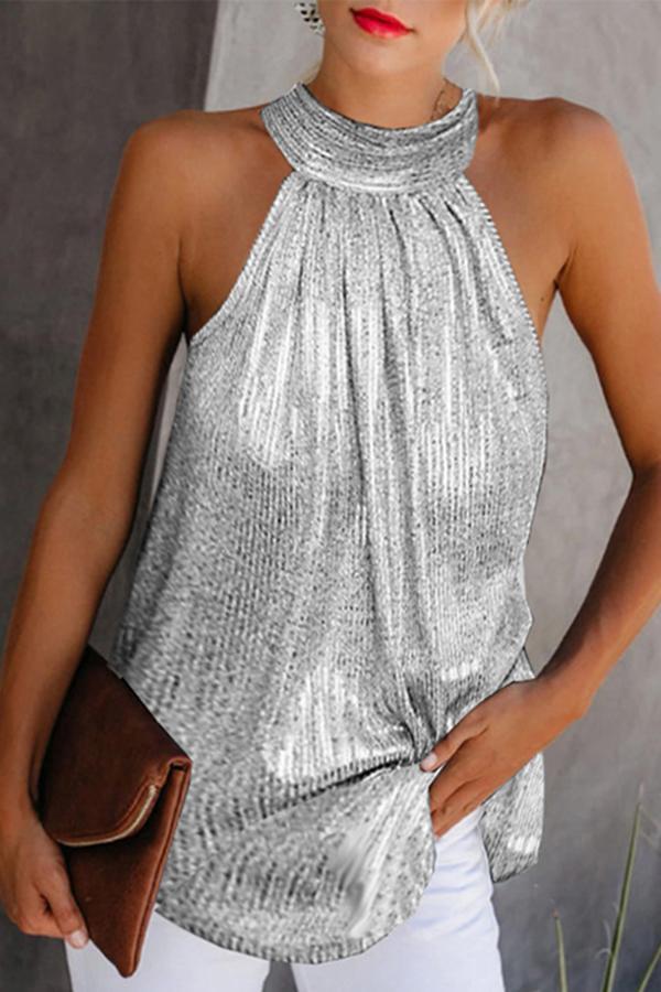 Shiny Halter Neck Camisole (3 Colors)